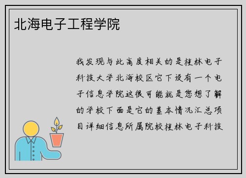 北海电子工程学院